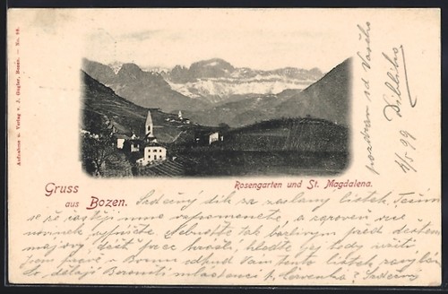 Cartolina bolzano catinaccio - cartolina, bolzano,