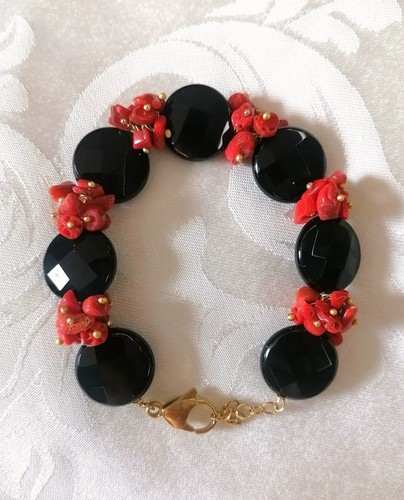 Bracciale acciaio onice nero - bracciale,