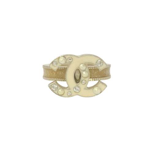 Anello chanel bianco logo - bianco,