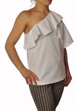 Top Monospalla Gala da Donna Pinko Taglia 44 Colore Bianco