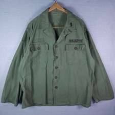 Camicia vintage anni 50 US OG-107 uomo XL verde tipo 1 raso esercito USA guerra di Corea