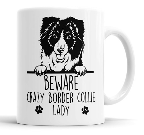 Border collie mug beware crazy - border,