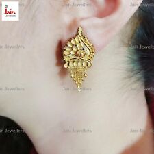 Orecchini a perno vintage oro giallo massiccio vero 18 kt timbrati retro a vite 4 - 7 grammi