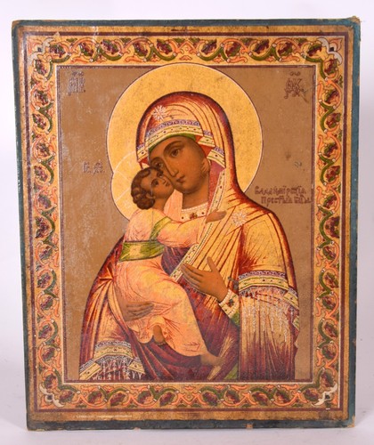Antica icona russa madonna - icona,