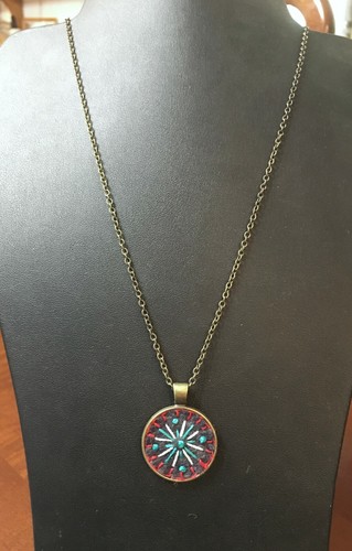 Ciondolo ricamato boho feltro - ciondolo, boho:
