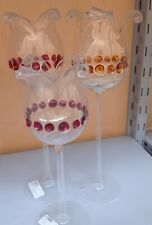 Candelabro In Vetro Rosso O Blu