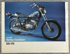 HARLEY DAVIDSON SS-175 Moto UK Scheda Specifiche di Vendita c1976