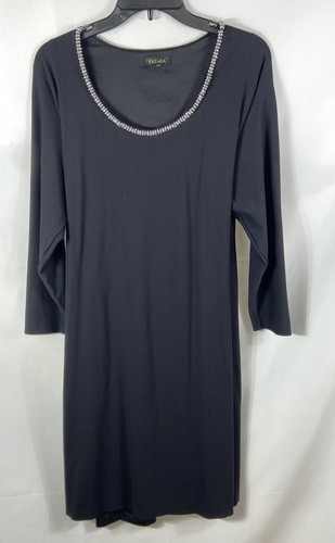 Abito donna escada nero strass - abito,