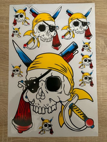 Adesivi pirata teschio bandana - pirata,
