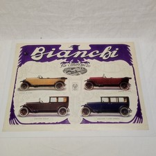 EDOARDO BIANCHI Poster pubblicitario LA VETTURA TIPO 20 anno 1925