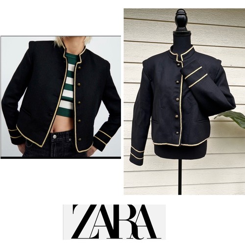 Giacca zara cropped con bordo - con,