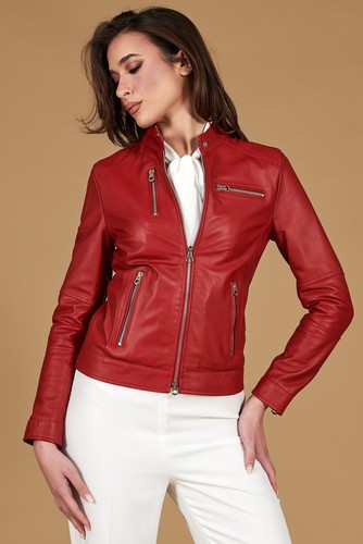 Giacca pelle rossa - giacca,