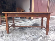 Scrivania studio in legno con ripiano in cuoio 160x80x80 + 3poltroncine. Preis. 