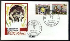 ITALIA 1977 - FDC ROMA - Campagna contro la droga - modello busta 1