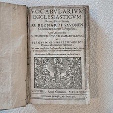 Vocabolario Ecclesiastico, Venezia 1671 (in lingua latina)