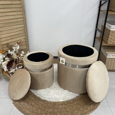 Set 2 Pouf Contenitore Velluto