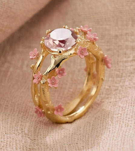 Anello oro fiori ciliegio - anello,