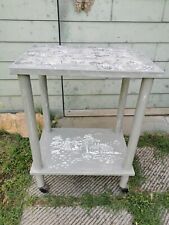 carrello da cucina con ruote in Stile Countrychic colore verde salvia 