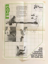 REGA: libretto di istruzioni formato poster + dima per giradischi e bracci Rega