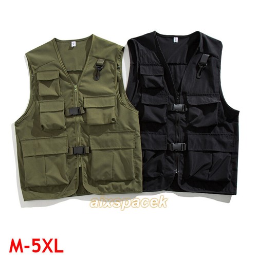 Gilet cargo uomo multitasche