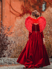 Costume grande piuma rossa