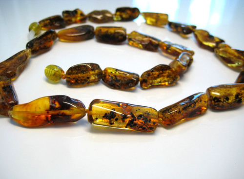 Collana vera ambra cognac - in,