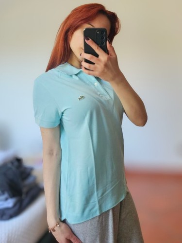 Lacoste polo donna azzurro - lacoste,