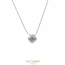 Collana donna ciondolo oro bianco 18kt e zircone