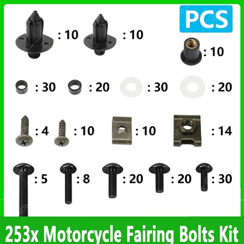 Kit 253x bulloni carena moto - kit,