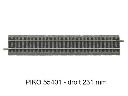 Piko rail droit - droit, mm