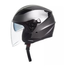 Casco Jet Grigio Opaco Doppia