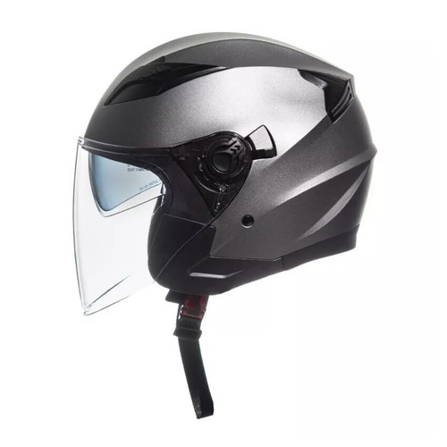 Casco jet grigio - grigio, opaco
