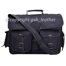 Leather Messenger Bag Uomo