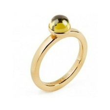 ANELLO BROSWAY TRING FEELING ACCIAIO 316L ORO PVD E ZIRCONE OLIVE GREEN