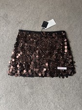 Zara minigonna nera marrone con paillettes taglia med