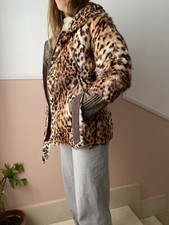 Pelliccia Vera Leopardata Visconf double-face reversibile con cappuccio 42