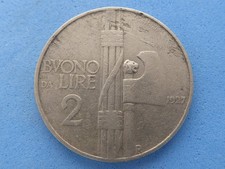 2163) Italy Nickle 2 Lire 1927