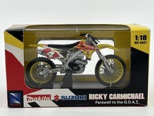 NewRay 1:18 Makita Suzuki RM-Z450 Ricky Carmichael RC4 Dirt Bike