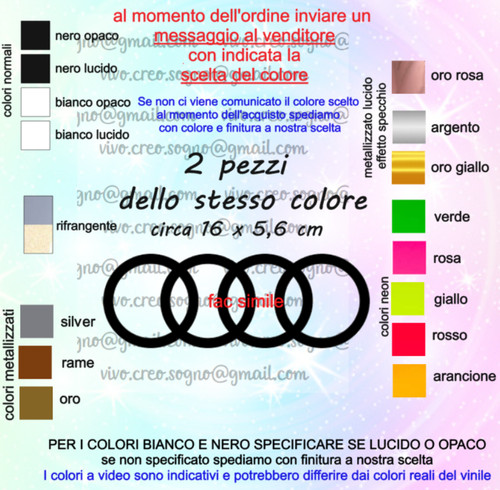 Adesivi audi anelli cm a1 - anelli,