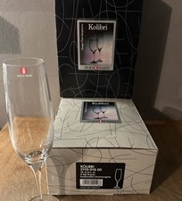Finland  Iittala 4 Bicchieri Kolibri Crystal flute Nuutajärvi  Sarpaneva Nuovi