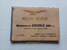 Moto Guzzi Ercole 500 motocarro 1a Ed. 1952 manuale officina italiano ORIGINALE