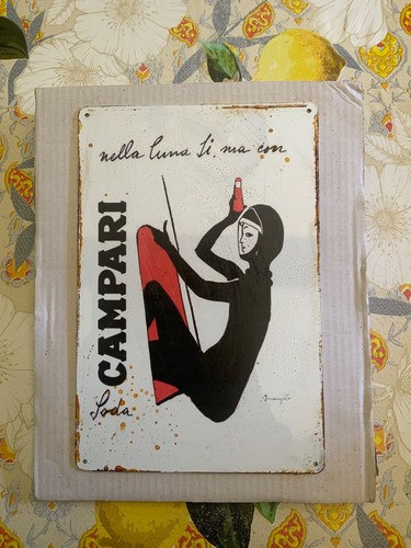 Insegna metallo campari - in,
