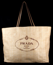 Borsa PRADA beige tessuto