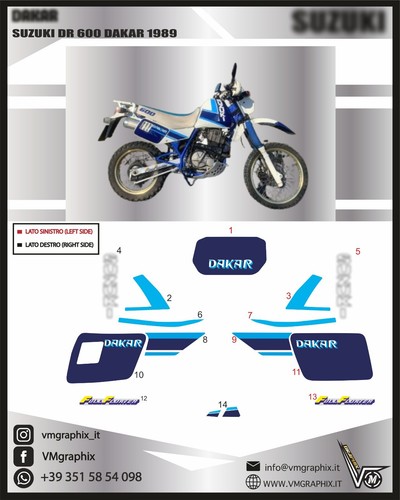 Adesivi suzuki 600 1989 - adesivi,