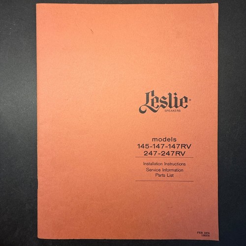 Vintage leslie 145 - leslie, 145-147rv