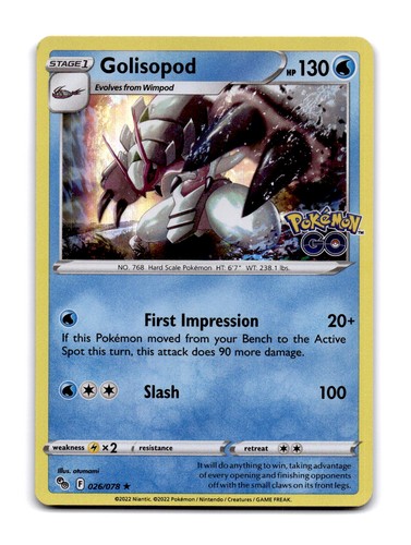 Golisopod pokemon 026 078 - go, 026/078