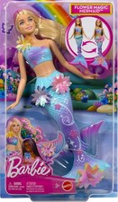 Barbie - Sirena Magia Floreale, bambola dai capelli biondi con coda sfumata