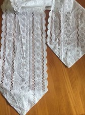 Raccogli tenda In Pizzo Sangallo Tessuto Di Puro Cotone Bianco