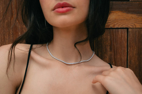 Collana tennis bianca - collana,
