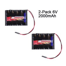 Confezione 2pz Batterie 6V 2000mAh Flat Receiver RX NiMH con Hitec per Aerei RC